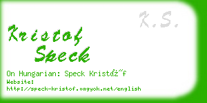 kristof speck business card